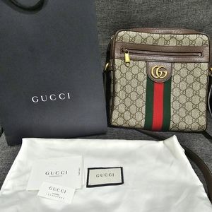 AUTHENTIC GUCCI OPHIDIA GG MESSENGER BAG CANVAS BROWN